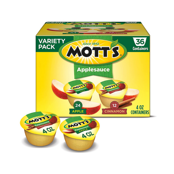 Paquete de 36 puré de manzana variado de manzana y canela de 4 onzas