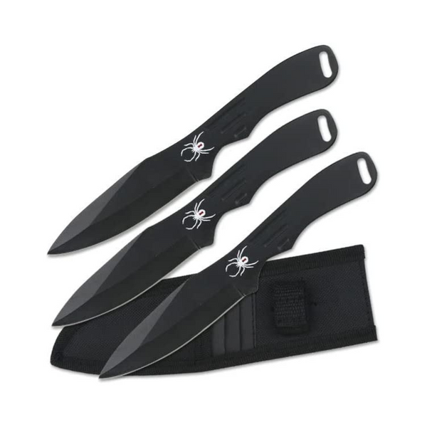 3-Pack 8" BladesUSA Perfect Point Throwing Knives w/ Sheath
