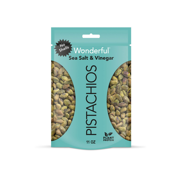 Wonderful Sea Salt & Vinegar Pistachios No Shells 11oz. Bag