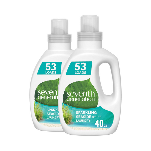 2 Bottles Of Seventh Generation Concentrated Sparkling Seaside Scent Laundry Detergent