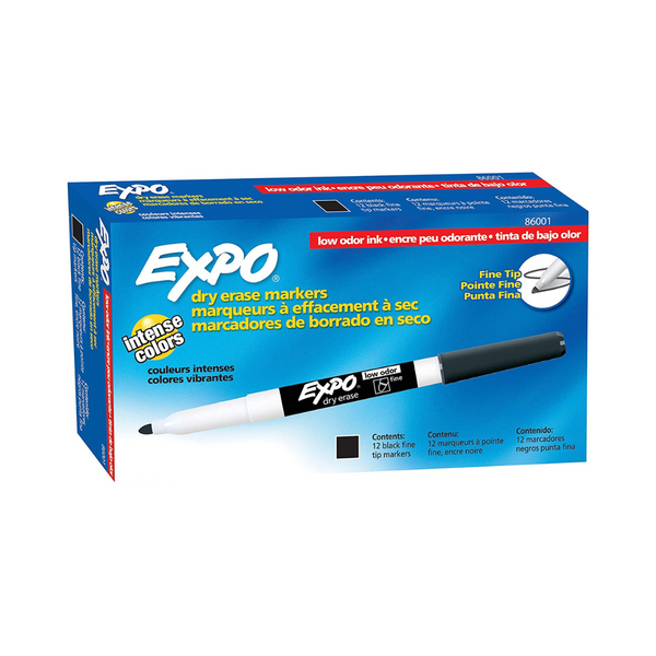 12-Pack EXPO Low Odor Dry Erase Marker, Fine Point