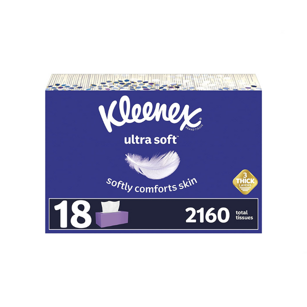 18 cajas de pañuelos faciales ultra suaves Kleenex