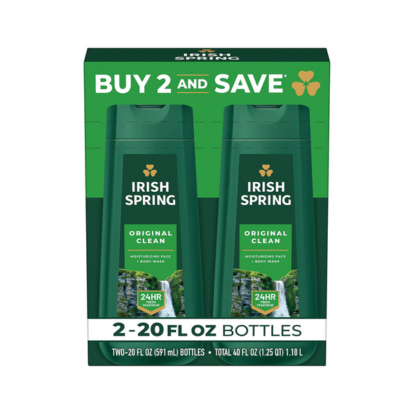 Pack of 2 Irish Spring Original Clean Body Wash for Men PzDeals