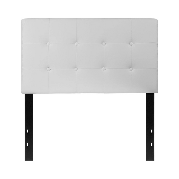 Flash Furniture Lennox Tufted Upholstered Twin Size Headboard in White Vinyl