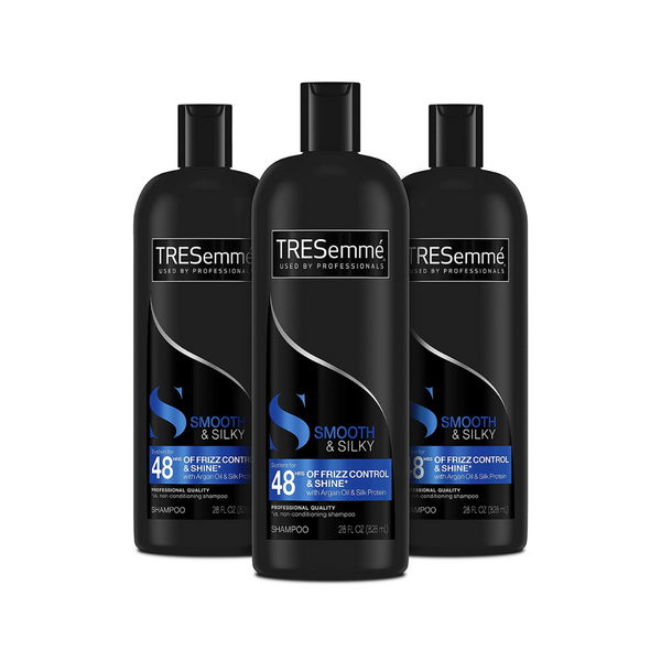 3 Bottles of TRESemmé Shampoo Tames and Moisturizes Dry Hair With Moroccan Argan Oil