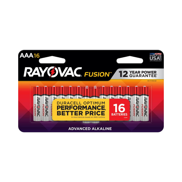 Pilas alcalinas AAA Rayovac Fusion de 16 unidades
