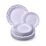 Silver Spoons Party 40 PC Dinner 20 Side Plates Disposable Dinnerware Set