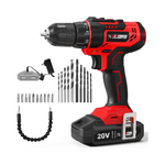 20V Lithium-Ion Cordless Drill Set, LED Light With 22pcs Driver/Drill Bits
