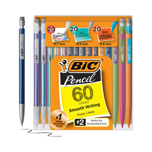 60-Ct BIC Xtra-Strong Thick Lead Mechanical Pencils