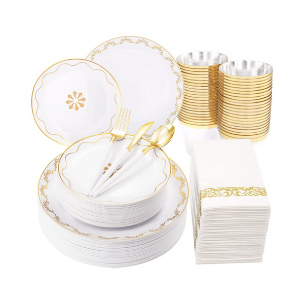 175 Piece Disposable Dinnerware Set