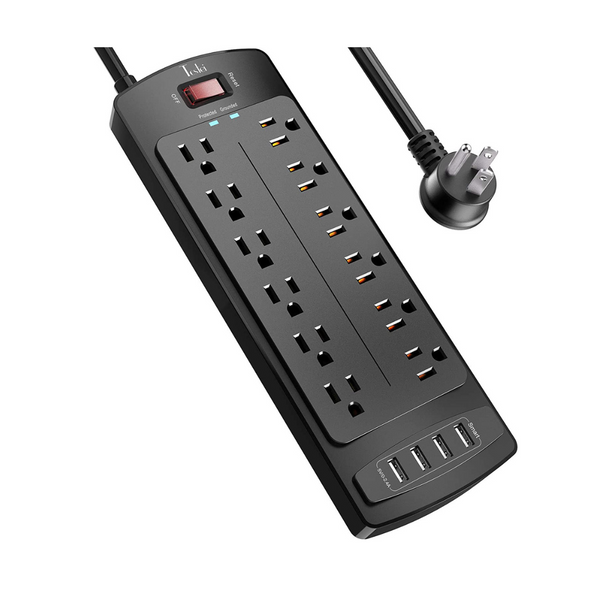Power Strip Tcstei Surge Protector With 12 Outlets, 4 USB Ports, And 6′ Extension Cord