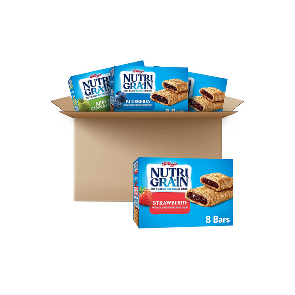 Paquete de 4 barras de desayuno horneadas suaves Nutri-Grain de 8 unidades (paquete variado)