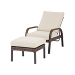 Mainstays Tuscany Ridge Wicker Reclining Chaise Lounge with Ottoman