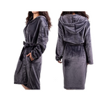 Women's Flannel Fleece Long Robe with Hood (2 Colors)