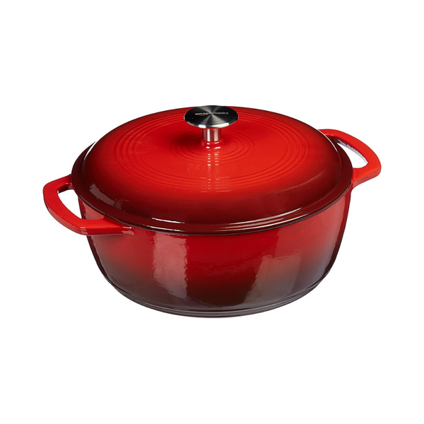 Amazon Basics Enameled Cast Iron Covered Dutch Oven