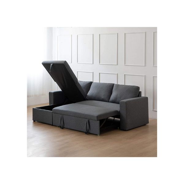 Sectional Sofa Bed with Storage Convertible Chaise Sofabed (3 Colors)