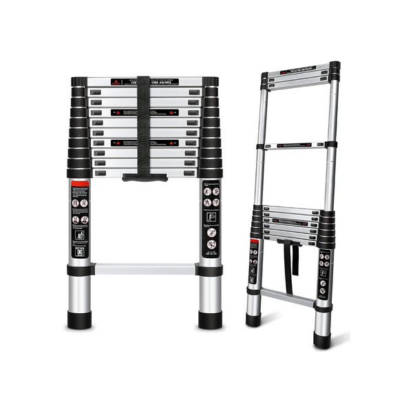 10.5 FT, Collapsible Extension Ladder, 330lbs Capacity