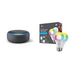 Echo Dot with 2-Pack GE Smart LED Color Bulbs