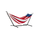 Vivere Hammock with Stand, Red, White, Blue