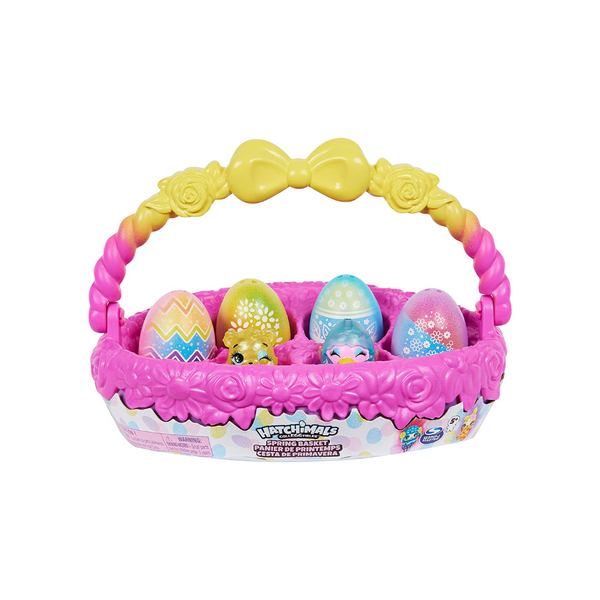 Hatchimals CollEGGtibles Spring Basket Toy w/ 5 Hatchimals & 3 Pets