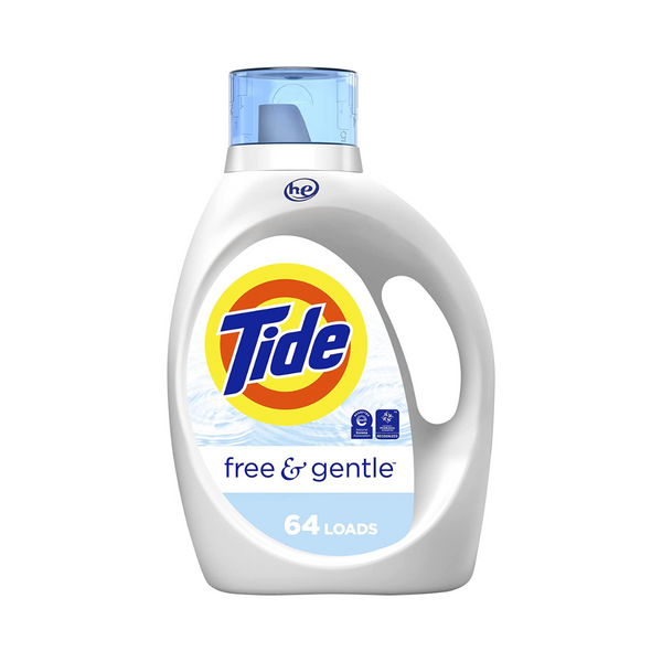 Botella de 92 onzas de detergente líquido para ropa Tide HE Turbo Clean o libre y suave
