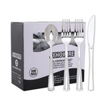 200 Silver Plastic Silverware Set