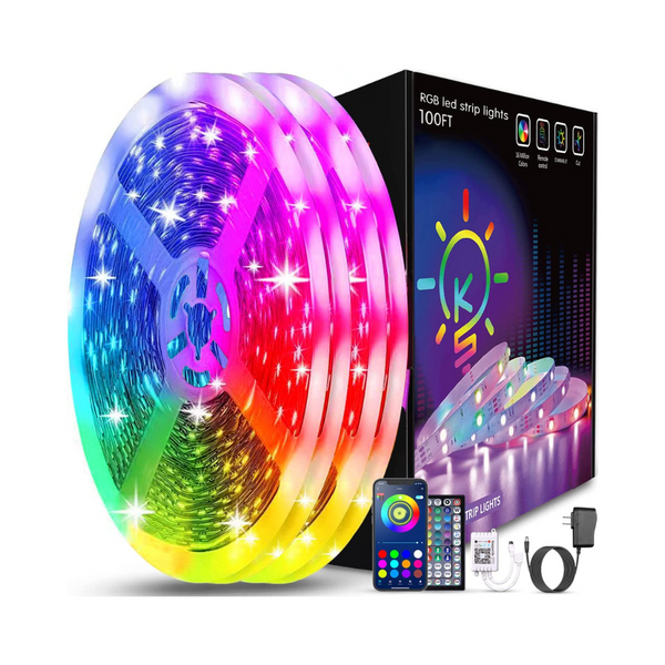100ft Led Strip Bluetooth Smart App Music Sync Lights