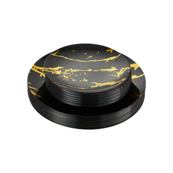 50 Gold Disposable Plastic Plates