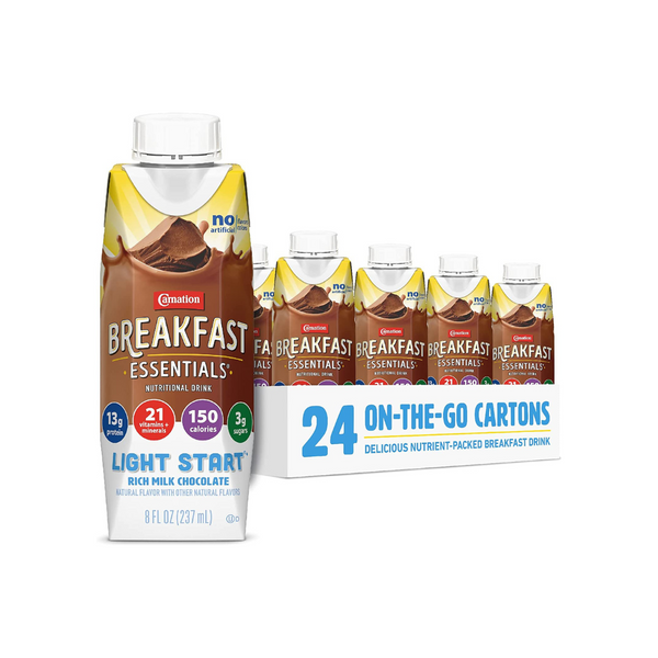 Bebidas esenciales para el desayuno Carnation de 24 unidades y 8 oz (rico chocolate con leche)