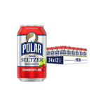 24 Pack Of Polar Seltzer Water Cranberry Lime Cans