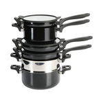 Kenmore Elite Juego de utensilios de cocina de inducción de 9 piezas de aluminio forjado antiadherente apilable