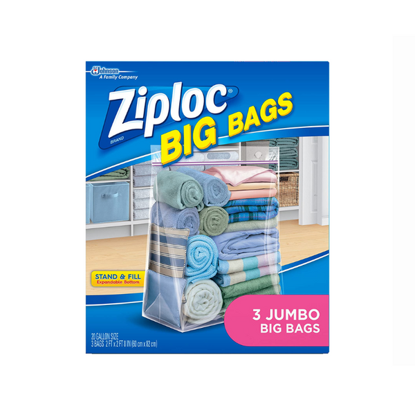 3 bolsas Ziploc Jumbo para guardar ropa y mantas