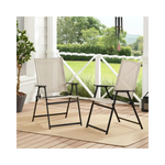 Mainstays Greyson Square Juego de 2 sillas plegables de acero para patio al aire libre