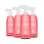 4 botellas de spray limpiador multiuso de pomelo rosado Method
