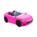Barbie Convertible 2-Seater Vehicle, Pink Car with Rolling Wheels & Realistic Details