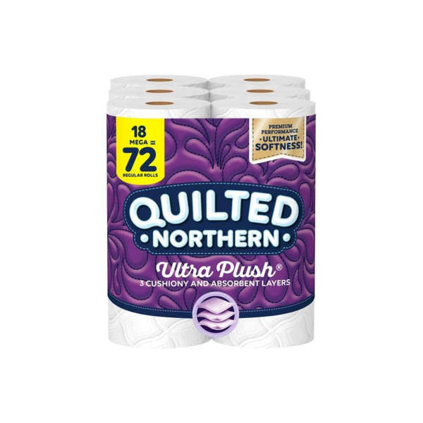 Quilted Northern Ultra Plush Toilet Paper, 18 Mega Rolls = 72 Regular Rolls
