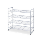 Simple Trending 4-Tier Stackable & Adjustable Multifunctional Organizer Storage Shelf (Silver)