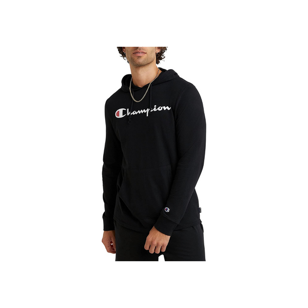 Champion Jersey de punto de algodón con capucha y logotipo de escritura frontal para hombre