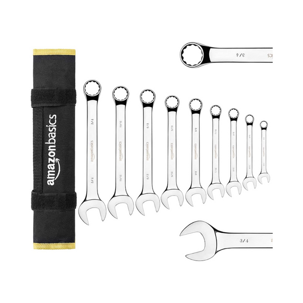 Amazon Basics Combination 9-Piece SAE Wrench Set
