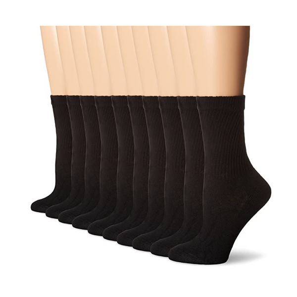 Hanes Women's 10-Pair Value Pack Crew Socks