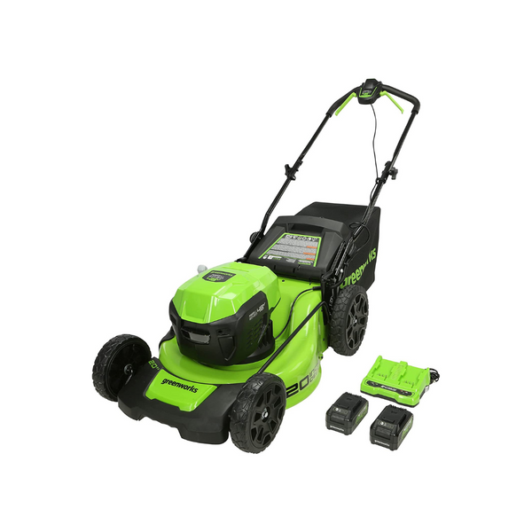Greenworks 2 x 24V (48V) 20" Brushless Cordless Push Lawn Mower, (2) 4.0Ah USB Batteries