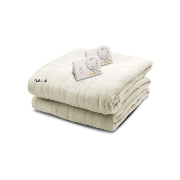Biddeford Electric Heated Blanket w/ Controller (Queen, Natural)