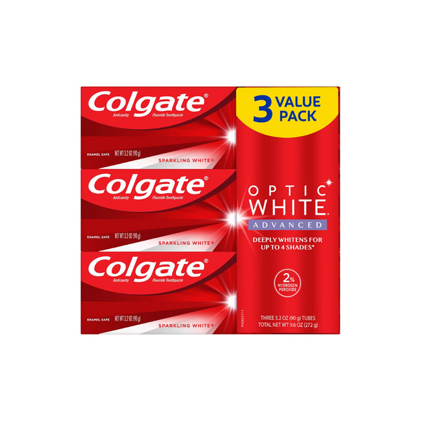 3 Colgate Optic White Advanced Toothpastes