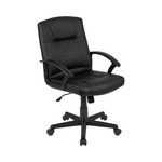 Flash Furniture Mid-Back Black LeatherSoft-Padded Task Office Chair