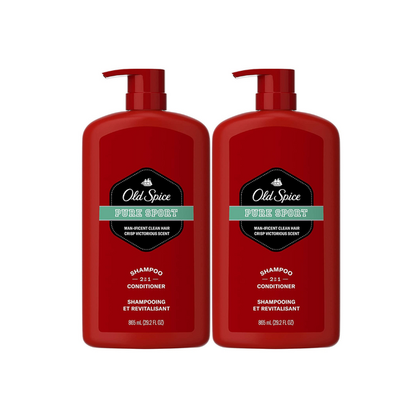 Old Spice Pure Sport 2in1 Shampoo and Conditioner for Men (Twin Pack)