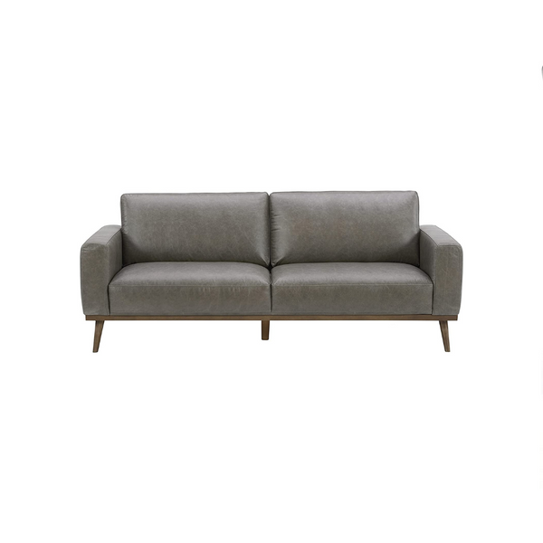 Sofá moderno de cuero con remaches de marca Amazon con base de madera (2 colores)