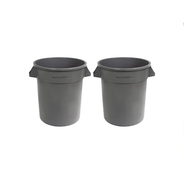 2 AmazonCommercial 20 Gallon Heavy Duty Round Garbage Cans
