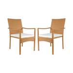 Amazon Brand - Ravenna Home Set of 2 Coastal Outdoor Patio Dining Chairs