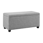 35.5" Upholstered Storage Ottoman Entryway Bench (Light Gray)