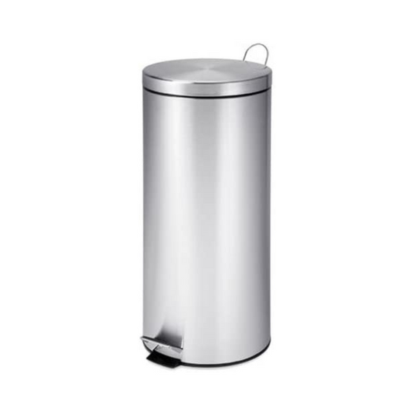 Honey-Can-Do Round Stainless Steel Step Trash Can with Liner